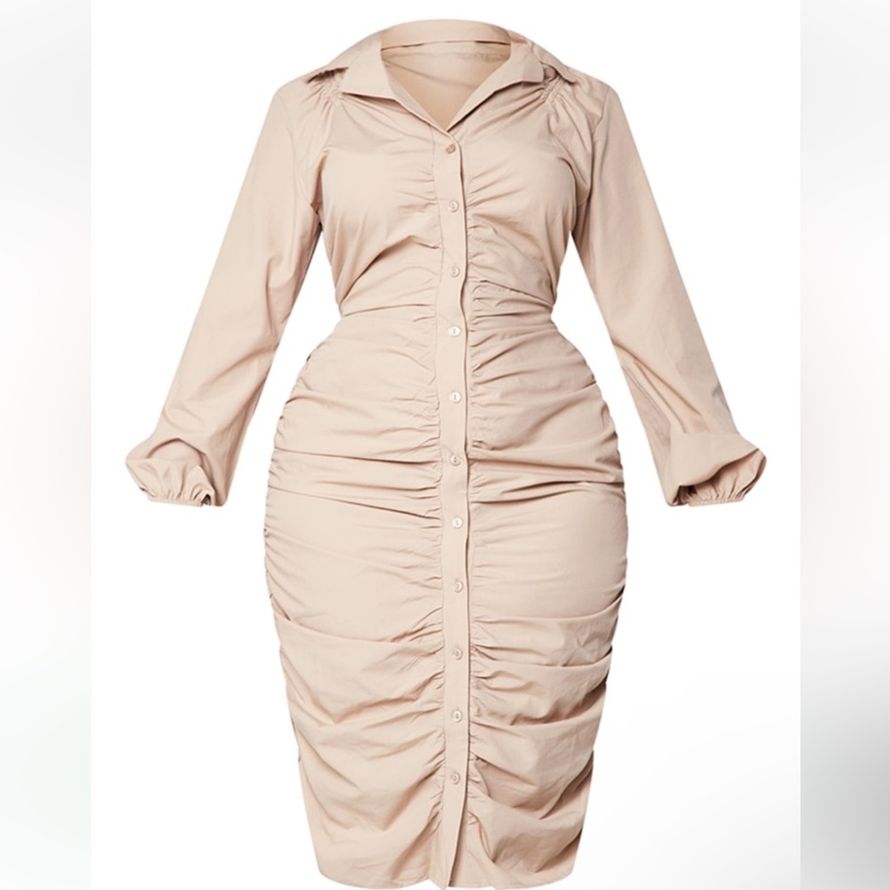 NWT Pretty Little Thing size 12 ruched dress.